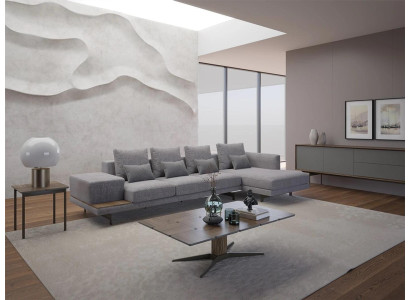 Canapé d'angle en forme de L Gris Salon Designer Meubles rembourrés Meubles d'angle neufs